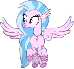 Size: 346x325 | Tagged: safe, edit, edited screencap, screencap, silverstream, hippogriff, pony, g4, what lies beneath, background removed, female, flying, mare, pink skin, png, simple background, solo, transparent background