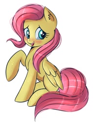 Size: 922x1215 | Tagged: safe, artist:autumnvoyagee, fluttershy, pegasus, pony, g4, blushing, cute, female, looking at you, mare, shyabetes, simple background, smiling, smiling at you, solo, white background