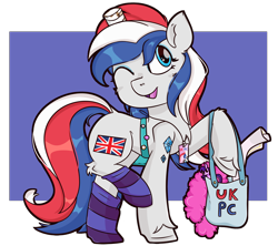 Size: 1270x1128 | Tagged: safe, artist:twittershy, oc, oc only, oc:britannia (uk ponycon), pony, uk ponycon, clothes, mascot, nation ponies, ponified, simple background, socks, solo, striped socks, transparent background, united kingdom