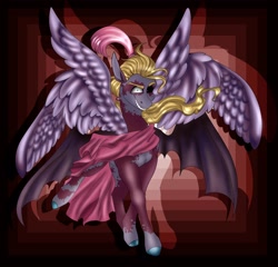 Size: 3290x3152 | Tagged: safe, artist:inisealga, oc, oc only, oc:ruin, pegasus, pony, fanfic:piercing the heavens, abstract background, clothes, dark eyes, final fantasy, final fantasy vi, high res, kefka palazzo, male, multiple wings, pegasus oc, robes, solo, stallion, video game, wings