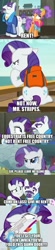 Size: 500x2291 | Tagged: safe, artist:cosmas-the-explorer, edit, edited screencap, screencap, mr. stripes, plaid stripes, rarity, earth pony, pony, unicorn, friendship university, g4, look before you sleep, ppov, the saddle row review, angry, annoyed, bully maguire, caption, female, give me rent, gun, handgun, image macro, male, mare, marvel, meme, mr. ditkovich, peter parker, pistol, rage, rarity is not amused, rent, spider-man, spider-man 3, stallion, teenager, text, unamused