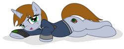 Size: 3772x1488 | Tagged: safe, artist:arshe12, oc, oc only, oc:littlepip, pony, unicorn, fallout equestria, base used, bedroom eyes, commission, female, mare, simple background, solo, transparent background, vector, ych result
