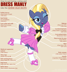 Size: 2132x2287 | Tagged: safe, artist:badumsquish, derpibooru exclusive, star tracker, earth pony, pony, g4, adorasexy, ballet, bipedal, bow, clothes, collar, corset, crossdressing, crossplay, cuffs, cute, dancing, diagram, educational, eyeshadow, femboy, hair bow, high heels, high res, history, hoof polish, how to, long mane, looking at you, lovelock, makeup, male, manly, manly as fuck, meme, one eye closed, open mouth, ponified, ponified meme, pose, pretty, sexy, shoes, show accurate, simple background, sissy, skirt, solo, stallion, starcrossed, stockings, thigh highs, trackerbetes, wink