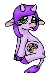 Size: 674x1000 | Tagged: safe, artist:jobeevrai, oc, oc only, oc:plumcrumble, cow, 2023 community collab, derpibooru community collaboration, floppy ears, simple background, solo, transparent background