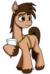 Size: 848x1256 | Tagged: safe, artist:dsb71013, derpibooru exclusive, oc, oc only, oc:night cap, earth pony, pony, 2023 community collab, derpibooru community collaboration, g5, cup, simple background, solo, transparent background