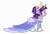 Size: 8000x5400 | Tagged: safe, artist:gypsykumquat, twilight sparkle, alicorn, pony, g4, the last problem, clothes, coronation, crown, dress, gown, inkscape, jewelry, looking back, regalia, second coronation dress, simple background, smiling, solo, transparent background, twilight sparkle (alicorn), vector