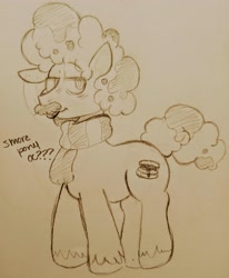 Size: 2979x3622 | Tagged: safe, artist:dsstoner, oc, oc only, earth pony, food pony, pony, clothes, facial hair, food, high res, male, moustache, ponified, s'mores, scarf, stallion, striped scarf, traditional art