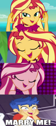 Size: 1280x2880 | Tagged: safe, edit, edited screencap, screencap, flash sentry, sunset shimmer, human, equestria girls, equestria girls specials, g4, i'm on a yacht, my little pony equestria girls: better together, my little pony equestria girls: spring breakdown, blushing, close-up, cropped, eyes closed, female, hands on cheeks, looking at you, male, neon eg logo, ship:flashimmer, shipping, shipping domino, smiling, starry eyes, straight, wingding eyes