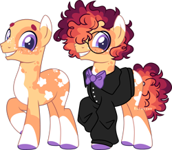 Size: 3352x2941 | Tagged: safe, artist:kurosawakuro, oc, oc only, earth pony, pony, base used, body markings, bowtie, clothes, coat markings, colored hooves, dot eyebrows, earth pony oc, facial markings, freckles, glasses, high res, magical lesbian spawn, magical threesome spawn, male, offspring, parent:applejack, parent:cheese sandwich, parent:twilight sparkle, parents:cheesejack, parents:twicheese, parents:twicheesejack, parents:twijack, purple eyes, raised hoof, shirt, simple background, socks (coat markings), solo, stallion, transparent background