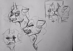 Size: 4054x2825 | Tagged: safe, artist:dsstoner, fancypants, pony, unicorn, g4, angry, cigarette, clothes, fangs, messy mane, mirror, open clothes, open shirt, rage, smoking, stressed