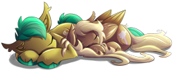 Size: 2100x850 | Tagged: safe, artist:starcasteclipse, oc, oc only, earth pony, pegasus, pony, cuddling, earth pony oc, male, pegasus oc, simple background, sleeping, transparent background