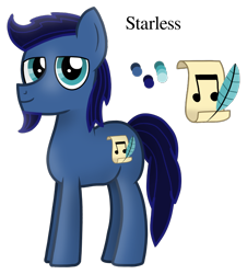 Size: 950x1050 | Tagged: safe, artist:starless, derpibooru exclusive, oc, oc only, oc:starless, earth pony, pony, cutie mark, earth pony oc, facial hair, male, reference sheet, self insert, simple background, stallion, stallion oc, text, transparent background