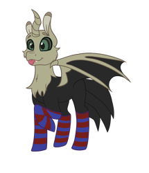 Size: 1442x1674 | Tagged: safe, artist:thatonefluffs, oc, oc only, original species, :p, advertisement, clothes, commission, commission info, eyebrows, fluffy, simple background, socks, solo, striped socks, tongue out, transparent background