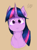 Size: 1863x2518 | Tagged: safe, artist:dariosparks, twilight sparkle, pony, unicorn, g4, blushing, bust, looking at you, simple background, solo, tan background, unicorn twilight