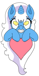 Size: 1053x2026 | Tagged: safe, artist:cynful-adopts, oc, oc only, oc:fleurbelle, alicorn, pony, alicorn oc, grin, heart, heart eyes, holiday, horn, simple background, smiling, solo, transparent background, valentine's day, wingding eyes