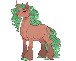 Size: 1280x1024 | Tagged: safe, artist:snowberry, oc, oc only, oc:sweet pea (snowberry), pony, unicorn, 2023 community collab, derpibooru community collaboration, curved horn, eyes closed, female, fluffy, hoers, horn, mare, ponysona, realistic horse legs, simple background, smiling, solo, teeth, transparent background, two toned mane, unicorn oc, unshorn fetlocks, wavy mane