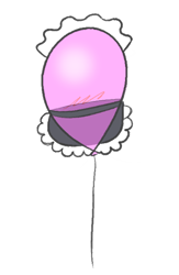 Size: 438x672 | Tagged: safe, anonymous artist, tote bag (g4), g4, balloon, balloon fetish, blushing, clothes, fetish, inanimate tf, maid, maid fetish, no pony, simple background, solo, transformation, transparent background