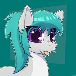 Size: 2500x2500 | Tagged: safe, artist:monycaalot, oc, oc only, oc:rikka, original species, pony, shark, shark pony, :p, alternate hairstyle, commission, cute, cute little fangs, fangs, female, high res, icon, looking at you, solo, tongue out