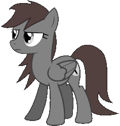 Size: 474x500 | Tagged: dead source, safe, artist:theshadowstone, oc, oc only, oc:shadowstone, pegasus, pony, animated, blinking, brown mane, brown tail, female, folded wings, gif, gray eyes, looking at someone, mare, narrowed eyes, open mouth, pegasus oc, raised hoof, serious, serious face, shield, simple background, solo, tail, transparent background, unamused, unhappy, wings