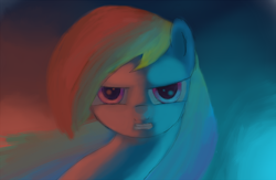 Size: 7000x4550 | Tagged: safe, artist:gentleshy, rainbow dash, pegasus, pony, g4, absurd resolution, bust, gritted teeth, solo, teeth