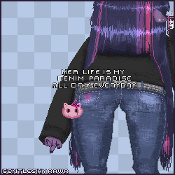 Size: 250x250 | Tagged: safe, artist:gentleshy, twilight sparkle, anthro, g4, animated, ass, belt, butt, checkered background, clothes, denim, dither strobe, gif, jeans, low area flashing, pants, solo, song reference, sweater, twibutt