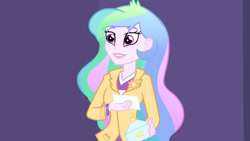 Size: 3072x1727 | Tagged: safe, screencap, princess celestia, principal celestia, human, equestria girls, g4, my little pony equestria girls, female, smiling, solo