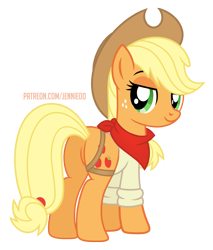Size: 767x900 | Tagged: safe, alternate version, artist:jennieoo, applejack, earth pony, pony, g4, applebutt, bedroom eyes, butt, clothes, cowboy hat, freckles, hat, plot, shirt, show accurate, simple background, solo, transparent background, vector