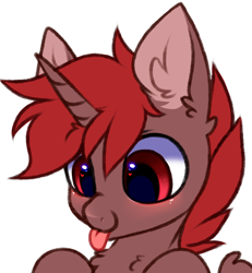 Size: 3000x3250 | Tagged: safe, artist:pesty_skillengton, oc, oc only, oc:hardy, alicorn, pony, :p, alicorn oc, bust, cute, ear fluff, heart, heart eyes, high res, horn, male, neck fluff, ocbetes, portrait, simple background, solo, sparkly eyes, stallion, sternocleidomastoid, tongue out, white background, wingding eyes, wings