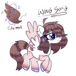 Size: 2048x2048 | Tagged: artist needed, source needed, safe, wing song, oc, oc:wingsong, pegasus, pony, cutie mark, high res, remake, remastered, simple background, solo, white background, wings