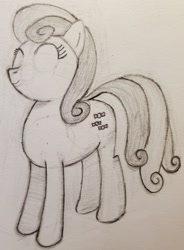 Size: 941x1280 | Tagged: safe, artist:raritymylove, bon bon, sweetie drops, earth pony, pony, g4, proud, solo, traditional art