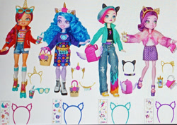 Size: 1111x786 | Tagged: safe, izzy moonbow, pipp petals, sunny starscout, zipp storm, human, equestria girls, g4, g5, official, leak, spoiler:g5, adventure in the comments, background pony hitch, doll, g5 to equestria girls, here we go again, history repeats itself, it begins, merchandise, pony history, skinny pipp, toy