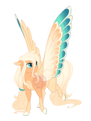 Size: 2675x3548 | Tagged: safe, artist:gigason, oc, oc:beeswax, pegasus, pony, colored wings, female, high res, mare, multicolored wings, offspring, parent:fluttershy, pegasus oc, simple background, solo, transparent background, wings