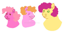 Size: 400x210 | Tagged: safe, artist:lanternik, cheese sandwich, pinkie pie, earth pony, pony, g4, bust, deviantart watermark, female, male, mare, obtrusive watermark, offspring, parent:cheese sandwich, parent:pinkie pie, parents:cheesepie, simple background, stallion, watermark, white background