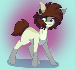Size: 574x537 | Tagged: safe, artist:brybrychan, oc, oc only, earth pony, pony, abstract background, earth pony oc, smiling, solo