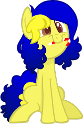Size: 800x1200 | Tagged: safe, artist:yeetmedownthestairs, oc, oc only, oc:jiwa baik, earth pony, pony, 2023 community collab, derpibooru community collaboration, candy, candy cane, earth pony oc, female, food, mare, mouth hold, simple background, sitting, solo, transparent background