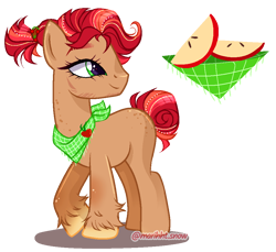 Size: 970x887 | Tagged: safe, artist:marihht, oc, oc only, earth pony, pony, base used, earth pony oc, neckerchief, offspring, parent:big macintosh, parent:cherry jubilee, parents:cherrymac, simple background, solo, transparent background, unshorn fetlocks