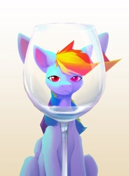 Size: 1580x2144 | Tagged: safe, artist:senaelik, rainbow dash, pegasus, pony, g4, :<, glass, solo, wine glass