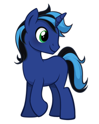 Size: 1832x2302 | Tagged: safe, artist:pandan009, derpibooru exclusive, oc, oc only, oc:the luna fan, pony, unicorn, derpibooru community collaboration, blushing, high res, horn, show accurate, simple background, smiling, solo, transparent background, unicorn oc