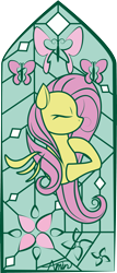Size: 2511x5849 | Tagged: safe, artist:c.a.m.e.l.l.i.a, fluttershy, pegasus, pony, g4, simple background, solo, stained glass, transparent background, window