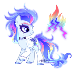 Size: 1920x1754 | Tagged: safe, artist:afterglory, pegasus, pony, ear piercing, earring, female, jewelry, mare, offspring, parent:rainbow dash, parent:soarin', parents:soarindash, piercing, simple background, solo, transparent background