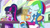 Size: 1920x1080 | Tagged: safe, screencap, rainbow dash, sci-twi, twilight sparkle, human, equestria girls, equestria girls specials, g4, my little pony equestria girls: mirror magic, boots, bowtie, burger, chair, clothes, confused, crossed legs, cup, cutie mark on clothes, drink, drinking, drinking straw, duo, duo female, eating, equestria girls outfit, eyes closed, female, food, frown, geode of super speed, geode of telekinesis, glasses, hairclip, holding, indoors, jacket, kneesocks, looking at someone, magical geodes, ponytail, puffy cheeks, rainbow socks, sci-twi outfits, shirt, shoes, shorts, shorts under skirt, sitting, skirt, socks, striped socks, swallowing, t-shirt, table, three quarter view, throat bulge, vest, wall of tags, wristband