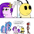 Size: 1000x1000 | Tagged: safe, artist:spiral, izzy moonbow, pipp petals, ant, bee, insect, pegasus, pony, unicorn, anthro, g5, my little pony: a new generation, ball, bug fables, comic, izzy is tol, izzy's tennis ball, pipp is short, simple background, tennis ball, vi (bug fables), white background