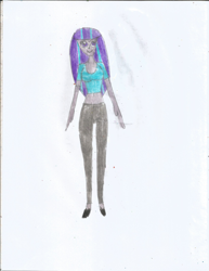 Size: 1700x2200 | Tagged: safe, artist:justinandrew1984, starlight glimmer, human, equestria girls, g4, belly button, clothes, png, solo, traditional art