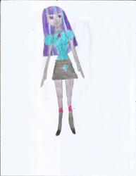 Size: 1700x2200 | Tagged: safe, artist:justinandrew1984, starlight glimmer, twilight sparkle, human, equestria girls, g4, boots, clothes, clothes swap, png, recolor, school uniform, shirt, shoes, skirt, solo, traditional art