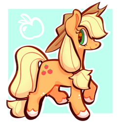 Size: 2048x2048 | Tagged: safe, artist:shrimpgumbie, applejack, earth pony, pony, g4, applejack's hat, cowboy hat, female, hat, high res, looking at you, mare, simple background, solo