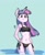 Size: 686x832 | Tagged: safe, artist:haku nichiya, twilight sparkle, unicorn, anthro, g4, bikini, black swimsuit, clothes, female, side-tie bikini, solo, swimsuit, water