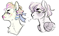 Size: 1017x620 | Tagged: safe, artist:cactiflowers, oc, oc only, earth pony, pegasus, pony, bust, earth pony oc, pegasus oc, portrait, simple background, transparent background