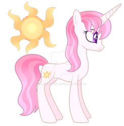 Size: 1024x1043 | Tagged: safe, artist:lanternik, princess celestia, pony, unicorn, g4, concave belly, deviantart watermark, female, mare, obtrusive watermark, pink-mane celestia, race swap, simple background, slender, smiling, solo, thin, transparent background, unicorn celestia, watermark, young celestia