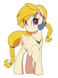 Size: 750x1000 | Tagged: safe, artist:thebatfang, golden feather, princess celestia, pegasus, pony, g4, spoiler:comic, spoiler:comic65, :p, cute, cutelestia, disguise, female, jewelry, looking at you, mare, ponerpics import, raised hoof, simple background, solo, tongue out, transparent background