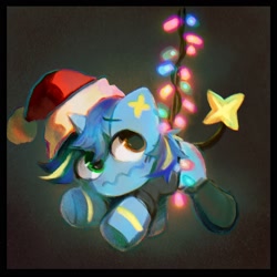 Size: 2000x2000 | Tagged: safe, artist:dearmary, oc, oc only, pony, unicorn, commission, high res, horn, solo, string lights, unicorn oc, ych result